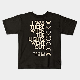 I Was There In Texas Total Solar Eclipse 2024 Kids T-Shirt